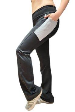 Calza recta con bolsillos en microfibra bifaz