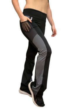 Calza recta con bolsillos en red