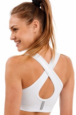 Top en Lycra con breteles cruzados textura fantasía Nori