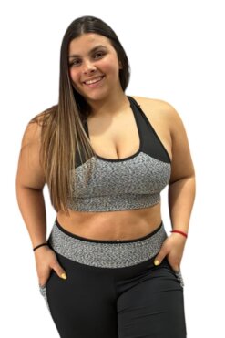 Top en Lycra forrado combinado con espalda olímpica