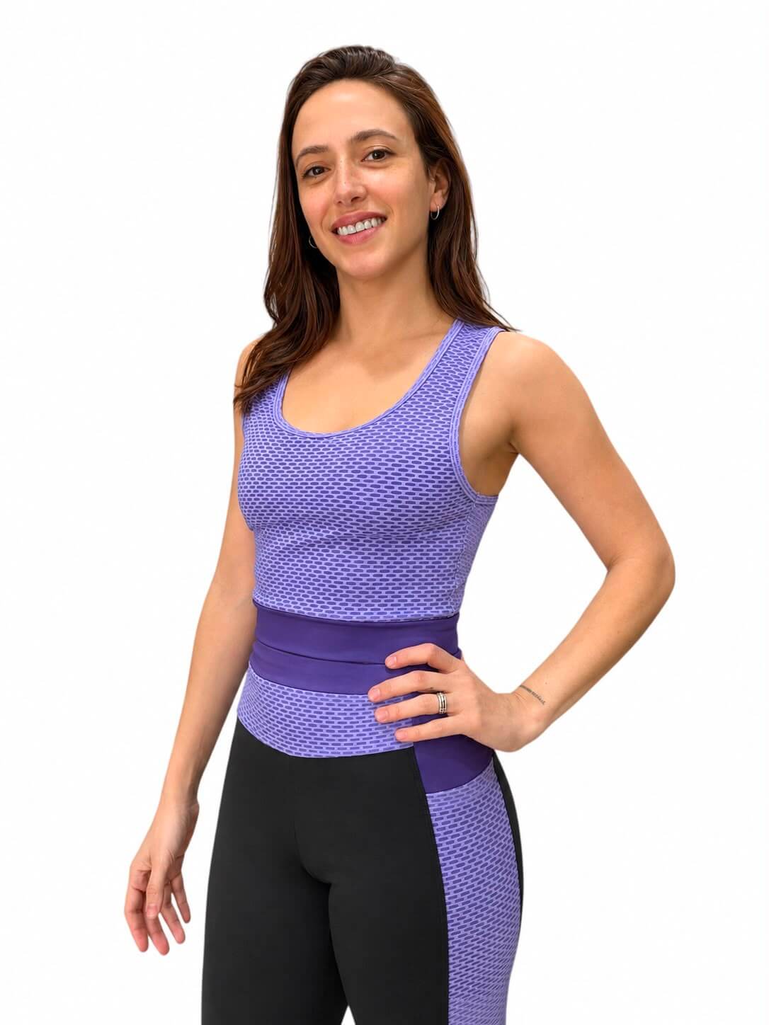 Top en microfibra panal lila