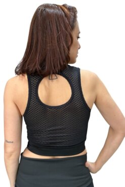 Top en microfibra panal negro