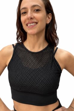 Top doble en Lycra calada
