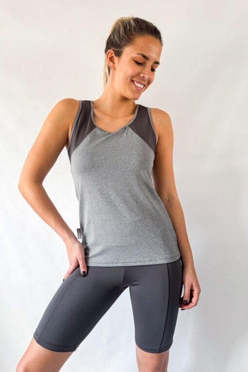 Musculosa en Mesh aireado con Lycra