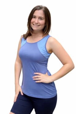 Musculosa en Lycra liviana con breteles en Jacquard