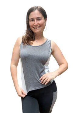 Musculosa en Jersey melange combinada