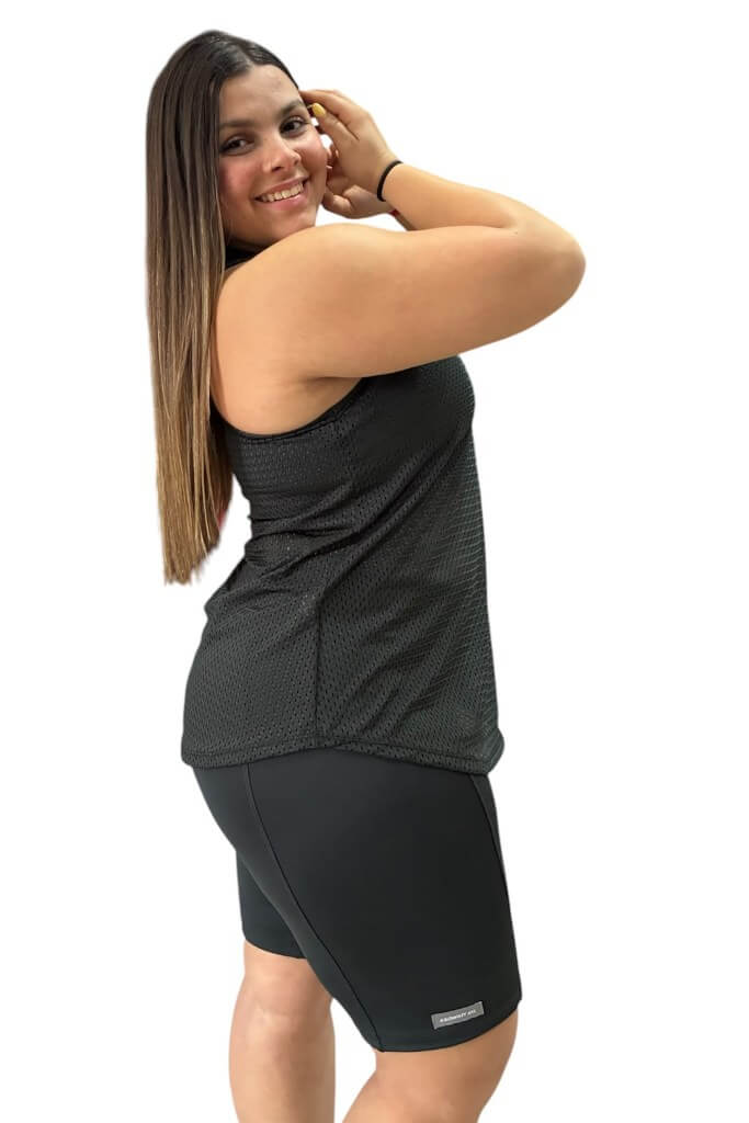 Musculosa larga en Lycra calada