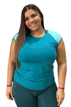 Remera en Lycra liviana verde petróleo