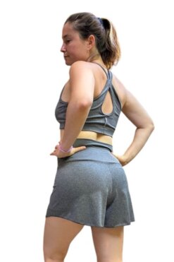 Short doble en Jersey melange