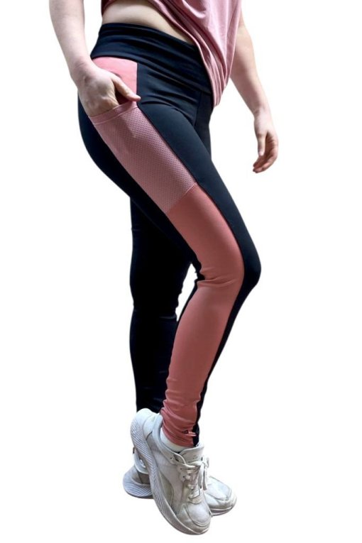 Calza en Lycra con bolsillos rosa viejo