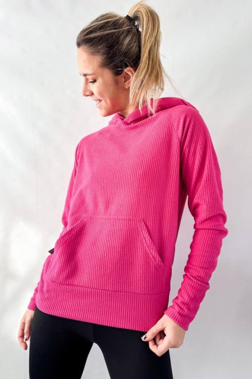 Buzo en micropolar tramado fucsia