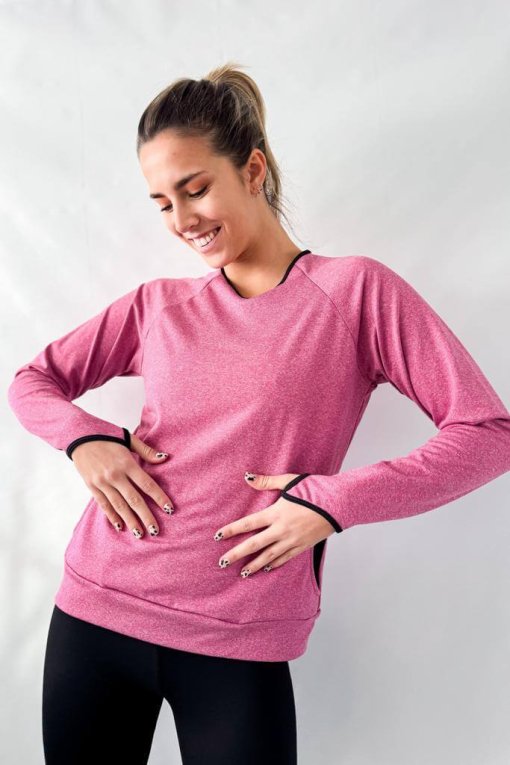 Buzo en Lycra liviana térmica Rosa melange